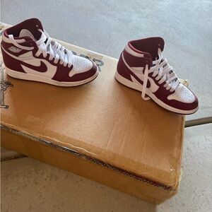 Kids Nike Red and White Sneakers